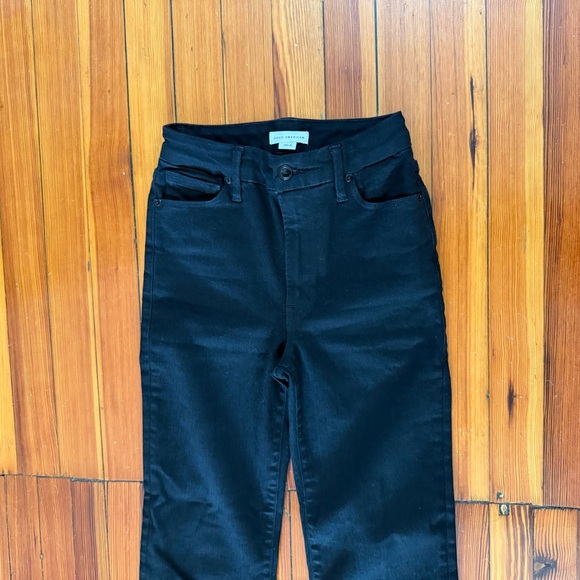 VTG GOOD AMERICAN Jeans Ultra High Rise Skinny Black165 Style GC213T Size 00-4 - Picture 3 of 11